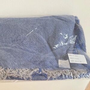 NWT CHAN LUU NAUTIC BLUE 100% CASHMERE SCARF WRAP